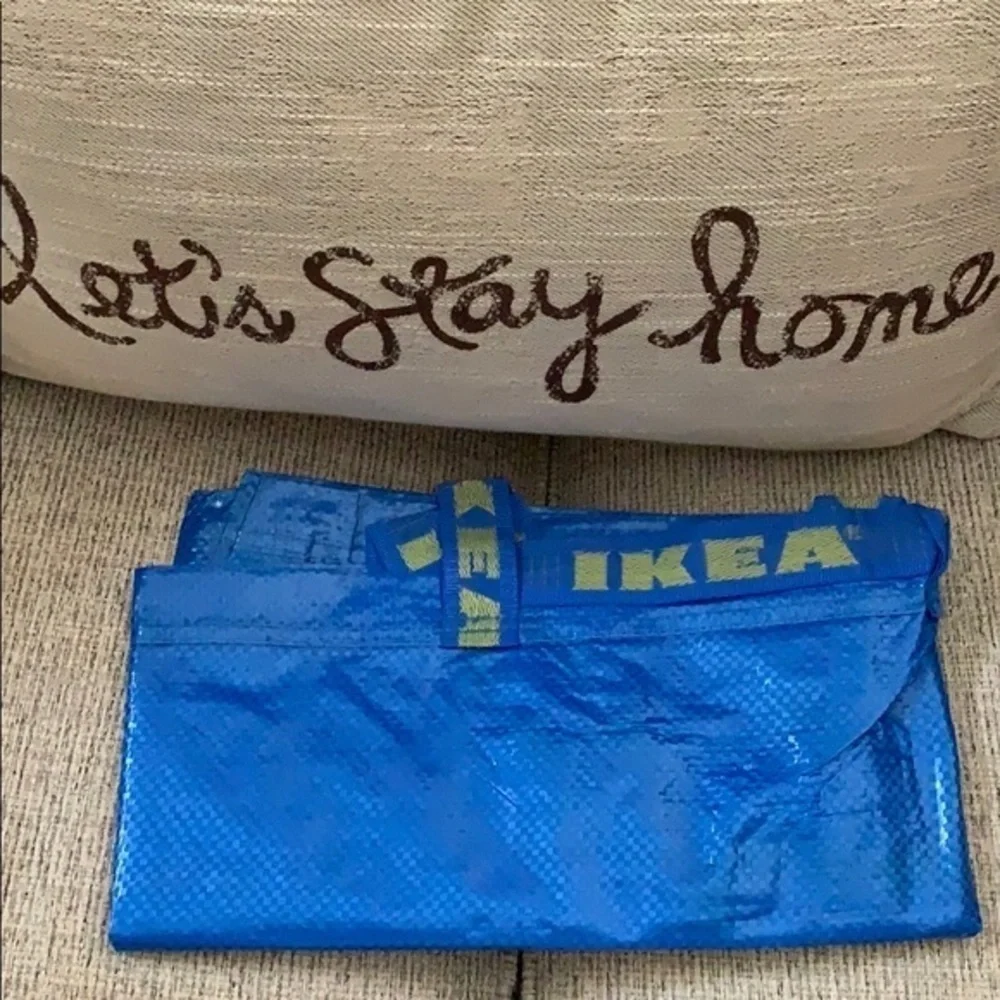 5 Ikea BAGS blue sturdy carrying plastic storage Spring Cleaning 🧽 no zippers